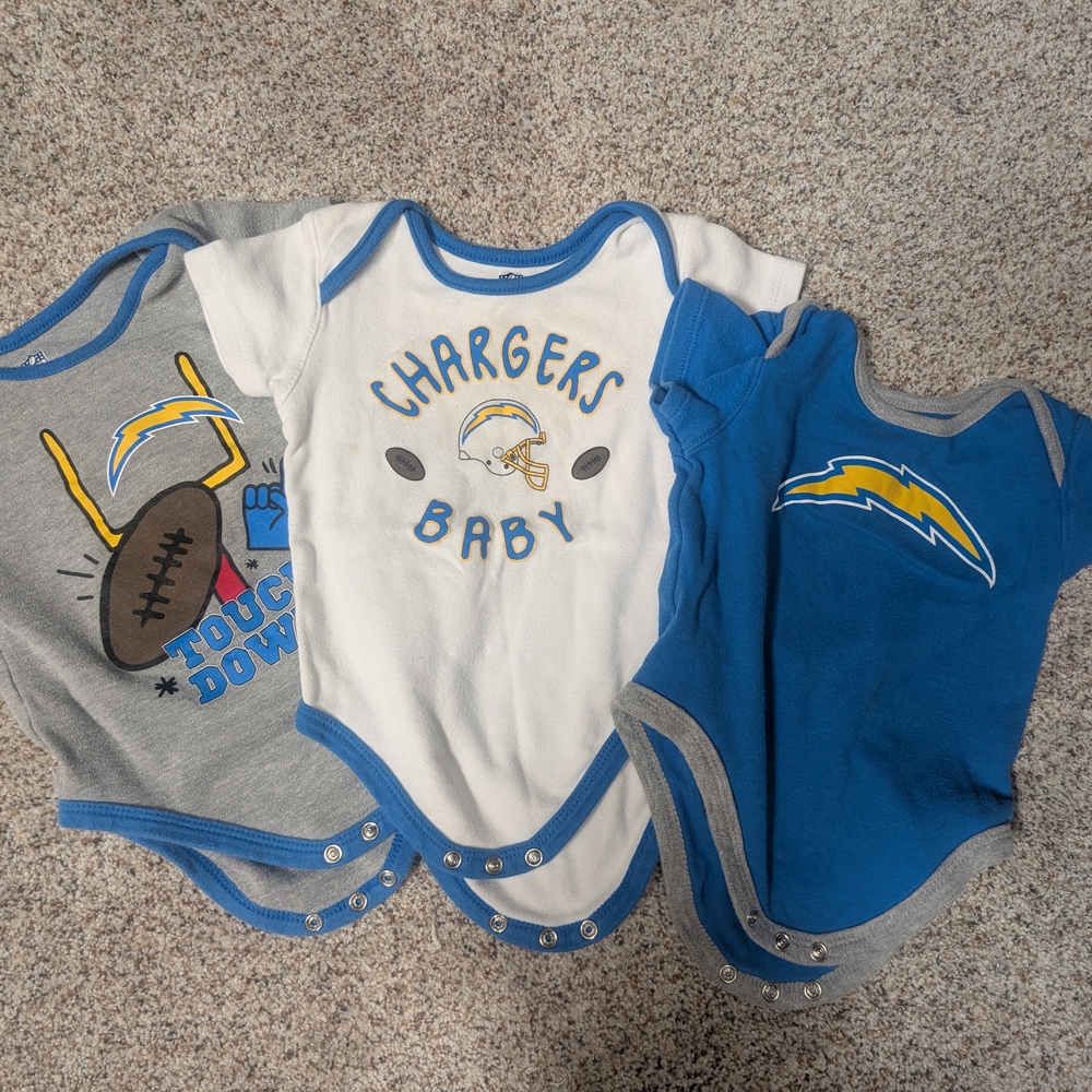 NFL Chargers Blue and White Bodysuit Set